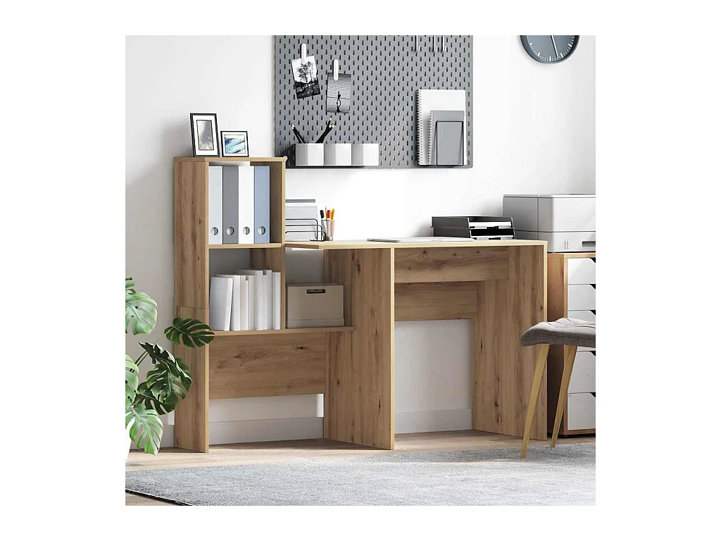 Bureau chêne artisanal 131,5 x 50 x 106,5 cm Bois d'ingénierie