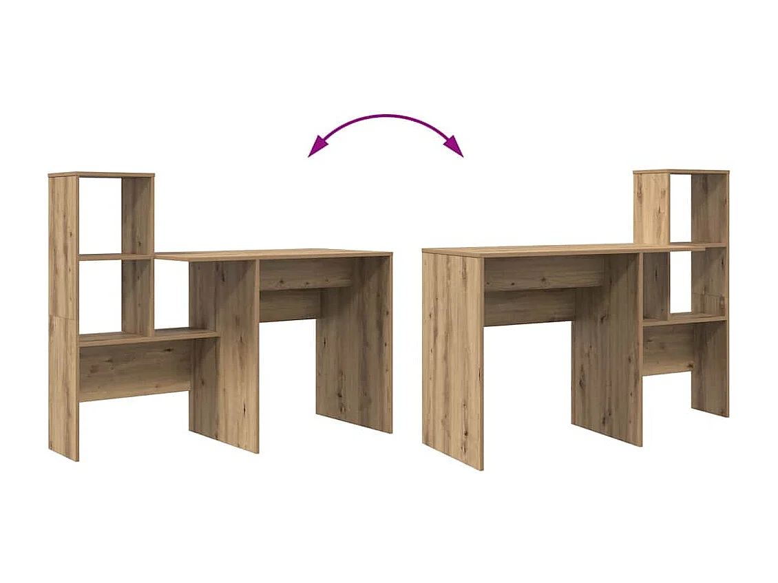 Bureau chêne artisanal 131,5 x 50 x 106,5 cm Bois d'ingénierie