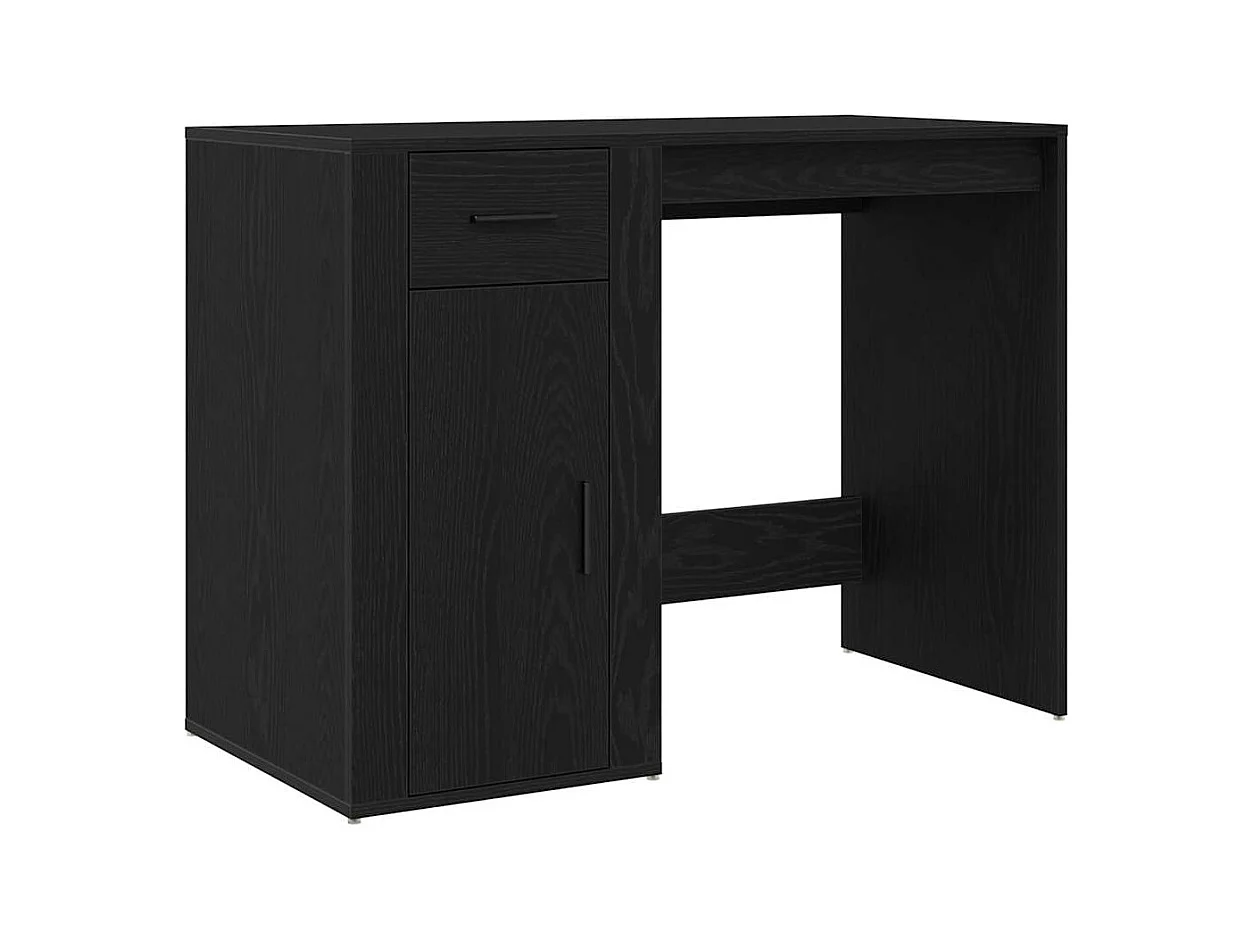 Bureau avec porte Chêne noir 100 x 49 x 75 cm Bois d'ingénierie