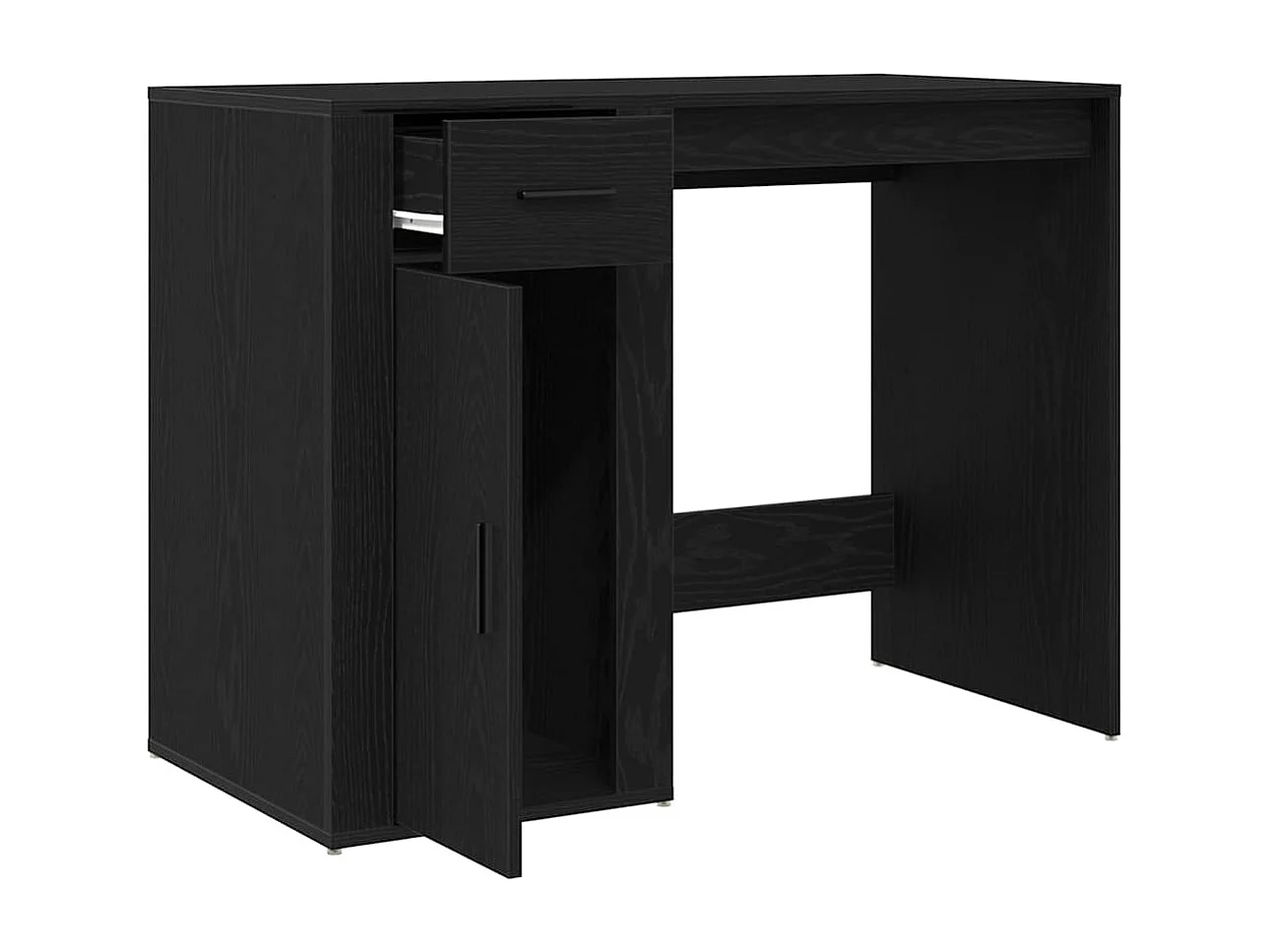 Bureau avec porte Chêne noir 100 x 49 x 75 cm Bois d'ingénierie