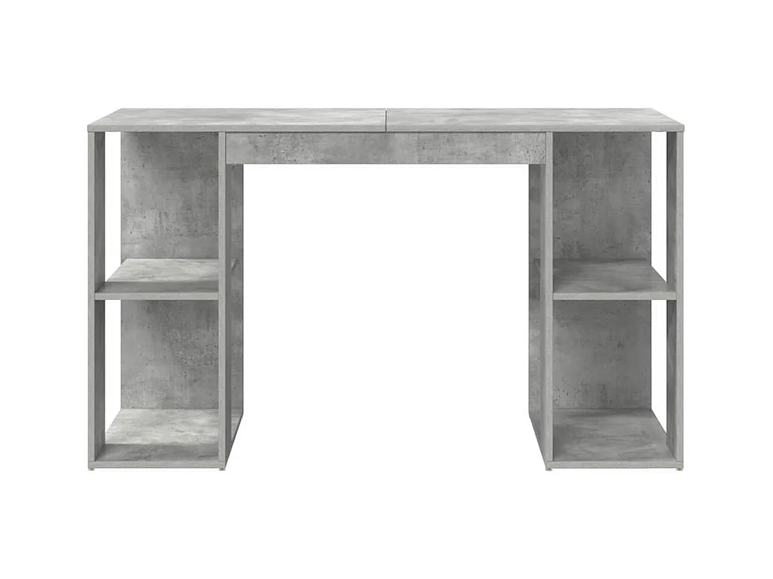 Bureau avec Rangement Gris béton 130 x 50,5 x 75 cm