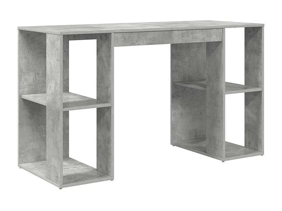 Bureau avec Rangement Gris béton 130 x 50,5 x 75 cm