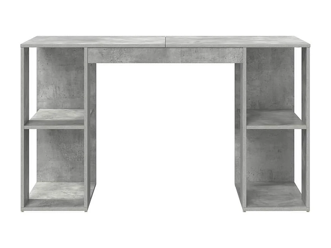 Bureau avec Rangement Gris béton 130 x 50,5 x 75 cm