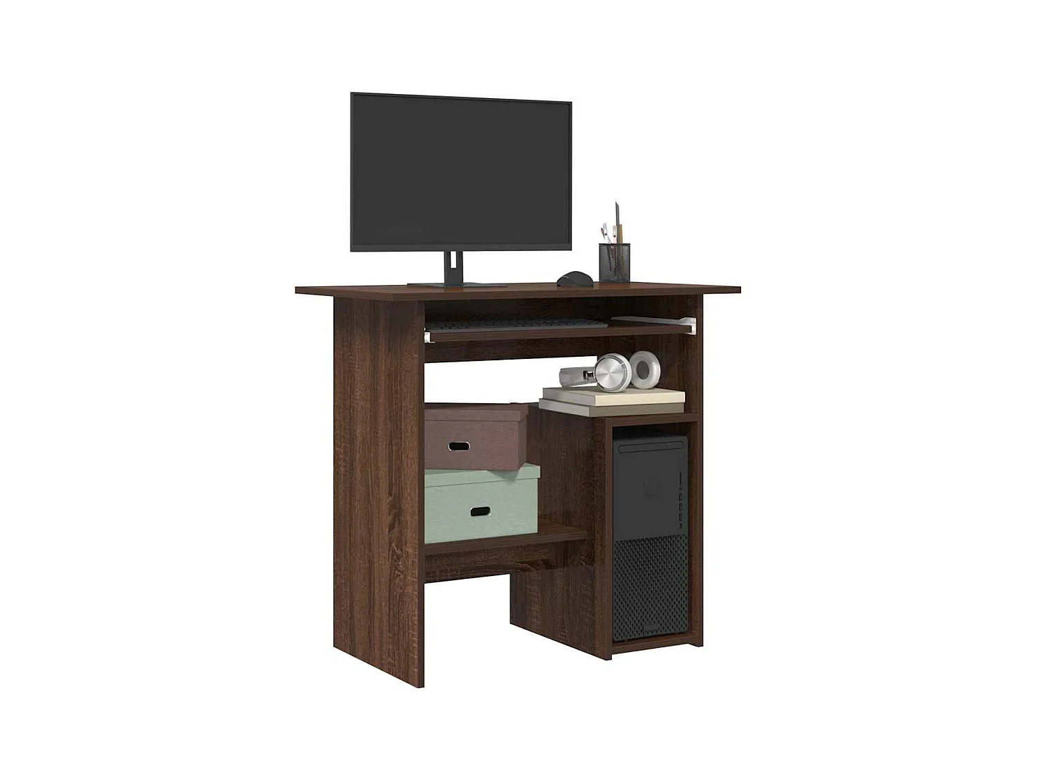 Bureau Chêne marron 80x45x74 cm Bois d'ingénierie