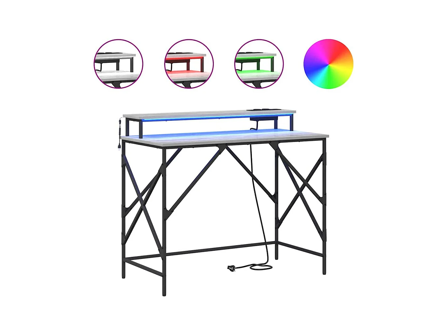 Bureau Sonoma gris 100 x 50 x 86.5 cm Bois d'ingénierie