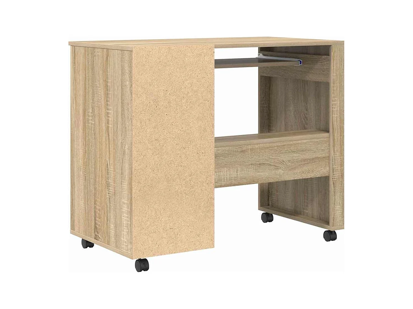 Bureau avec roulettes avec tiroir Chêne sonoma 91 x 50 x 77 cm