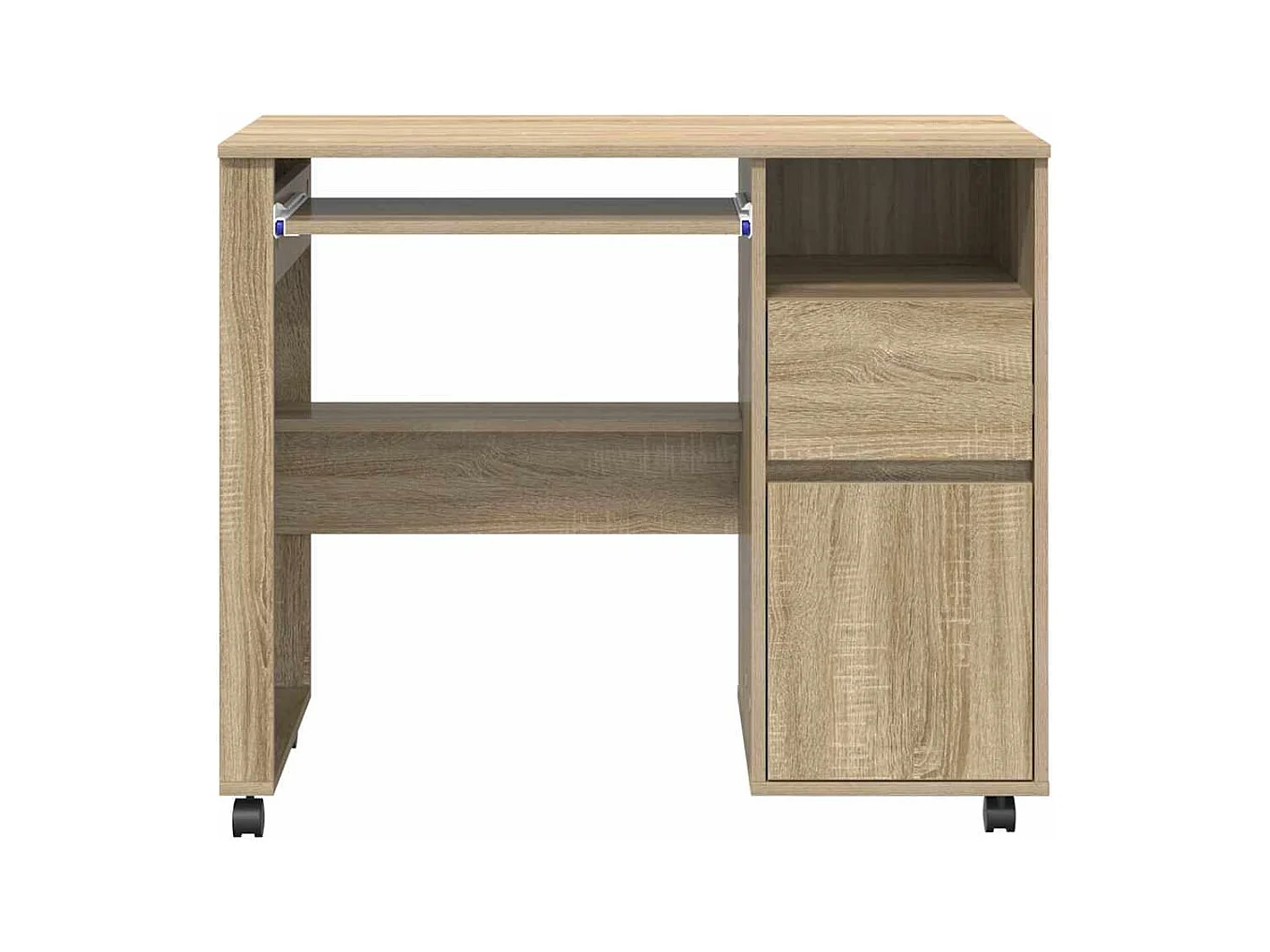 Bureau avec roulettes avec tiroir Chêne sonoma 91 x 50 x 77 cm