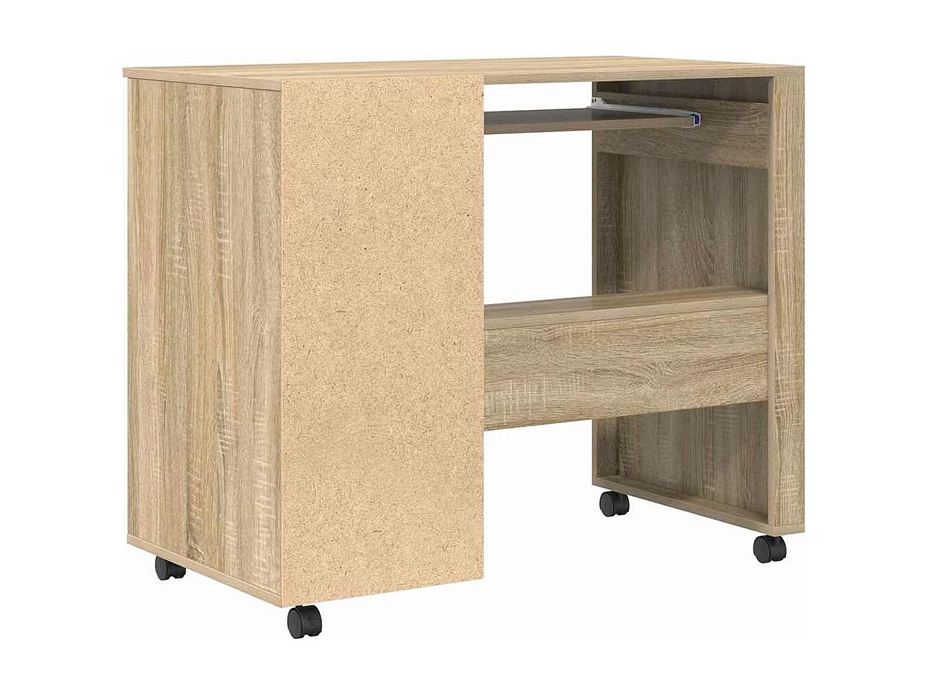Bureau avec roulettes avec tiroir Chêne sonoma 91 x 50 x 77 cm