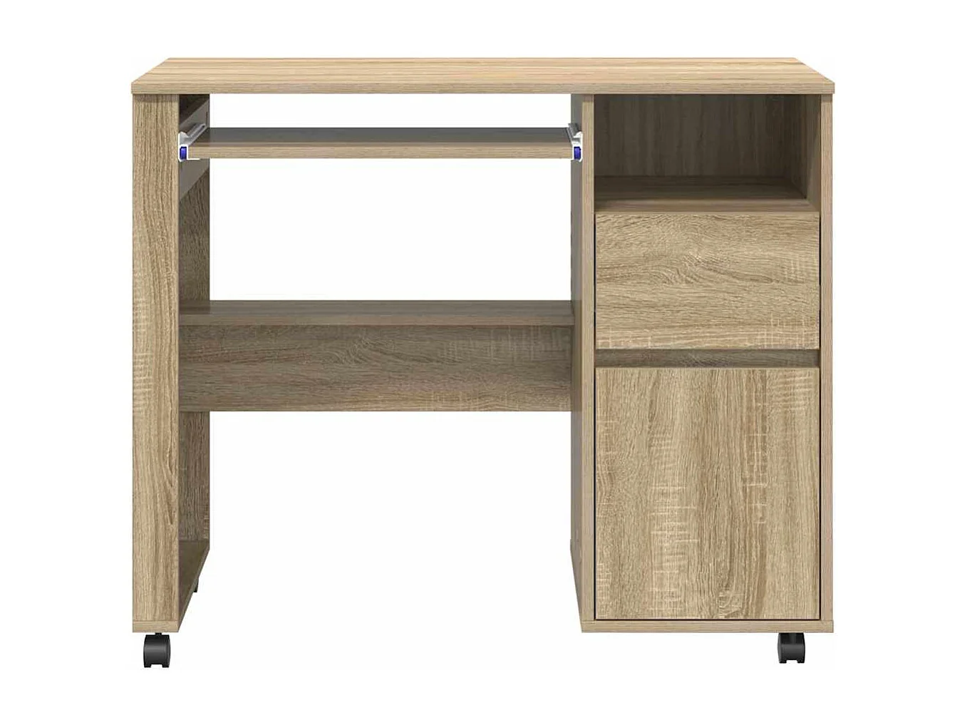 Bureau avec roulettes avec tiroir Chêne sonoma 91 x 50 x 77 cm