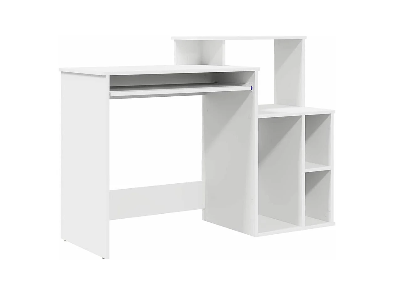 Bureau avec Rangement avec étagère Blanc 120.5 x 44 x 88.5 cm