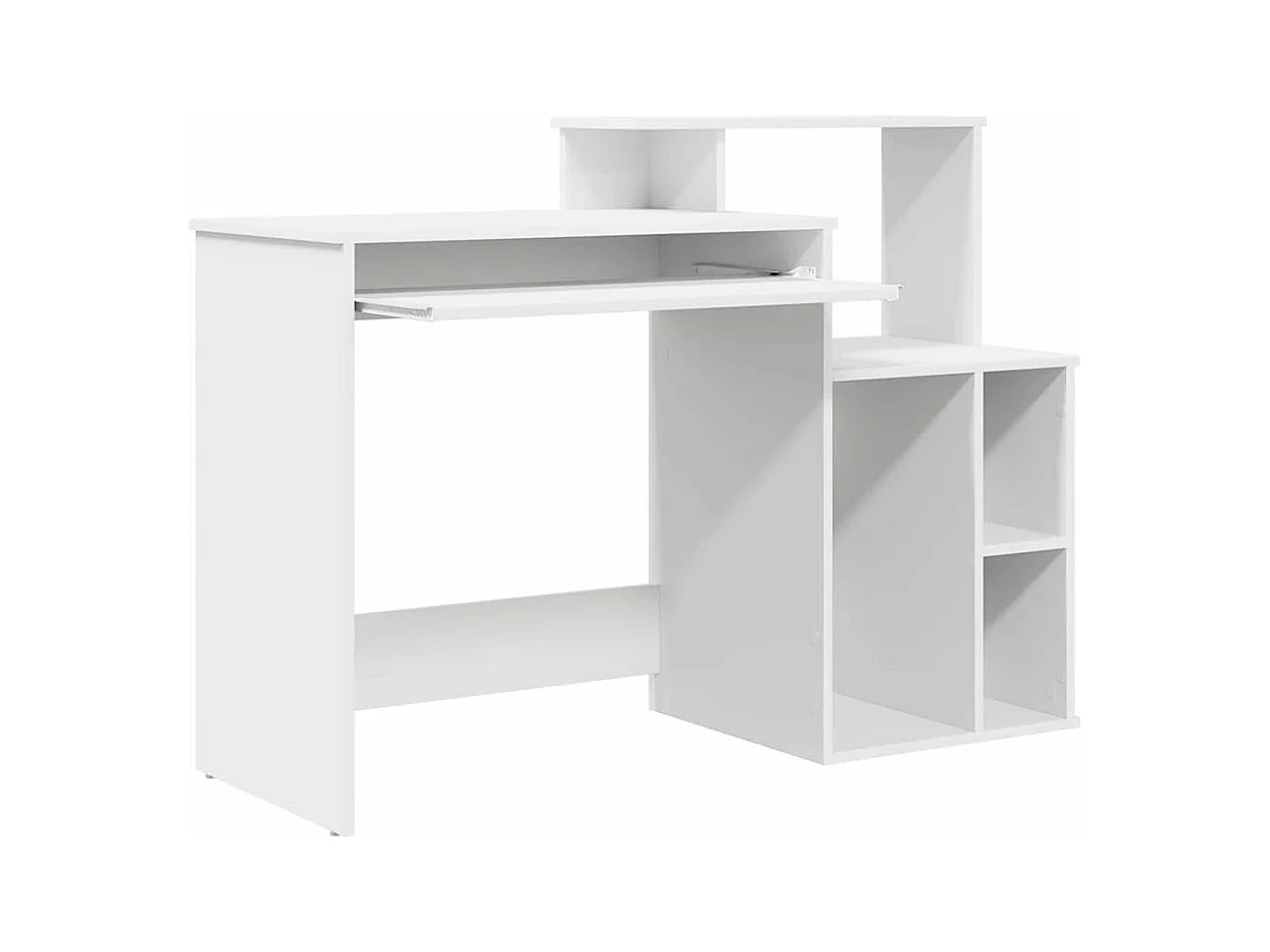 Bureau avec Rangement avec étagère Blanc 120.5 x 44 x 88.5 cm