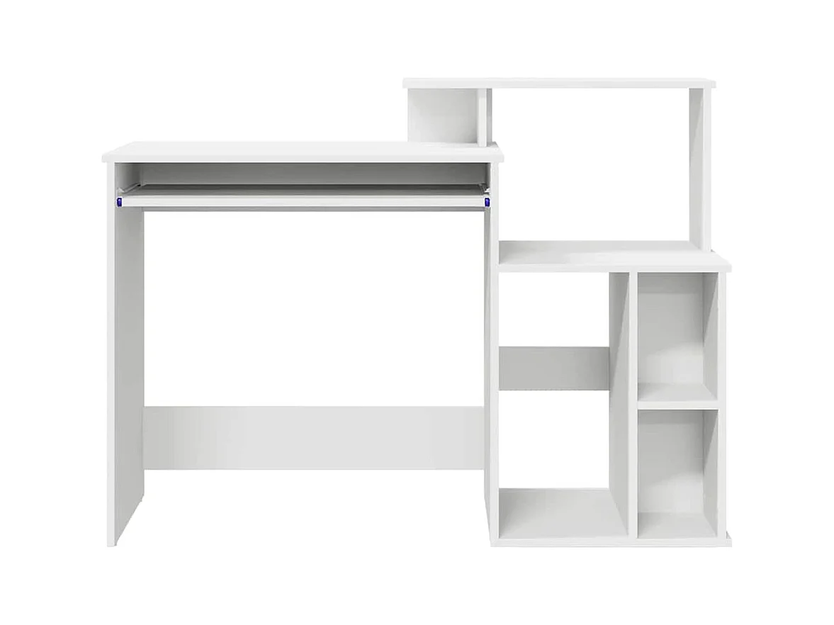 Bureau avec Rangement avec étagère Blanc 120.5 x 44 x 88.5 cm