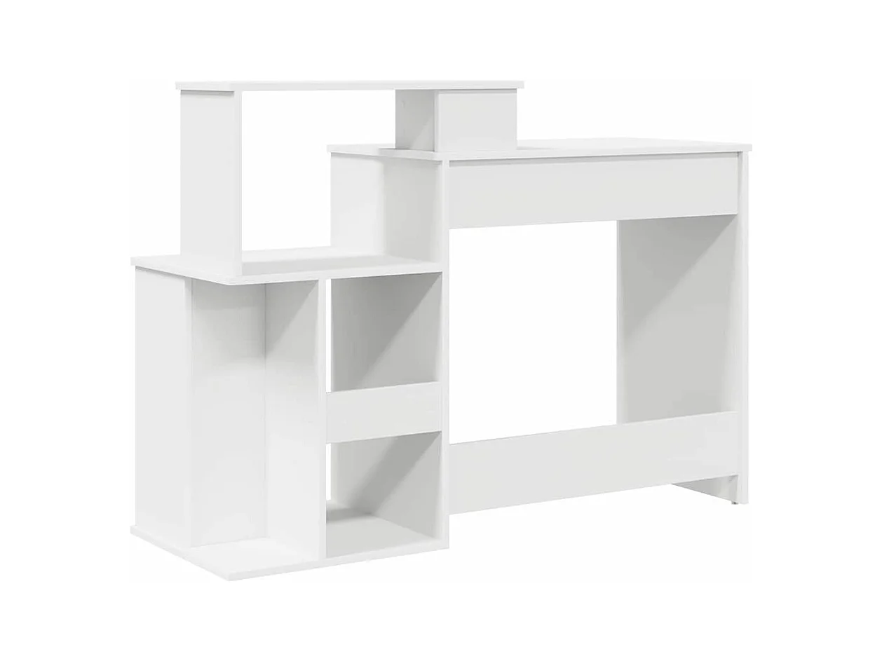 Bureau avec Rangement avec étagère Blanc 120.5 x 44 x 88.5 cm