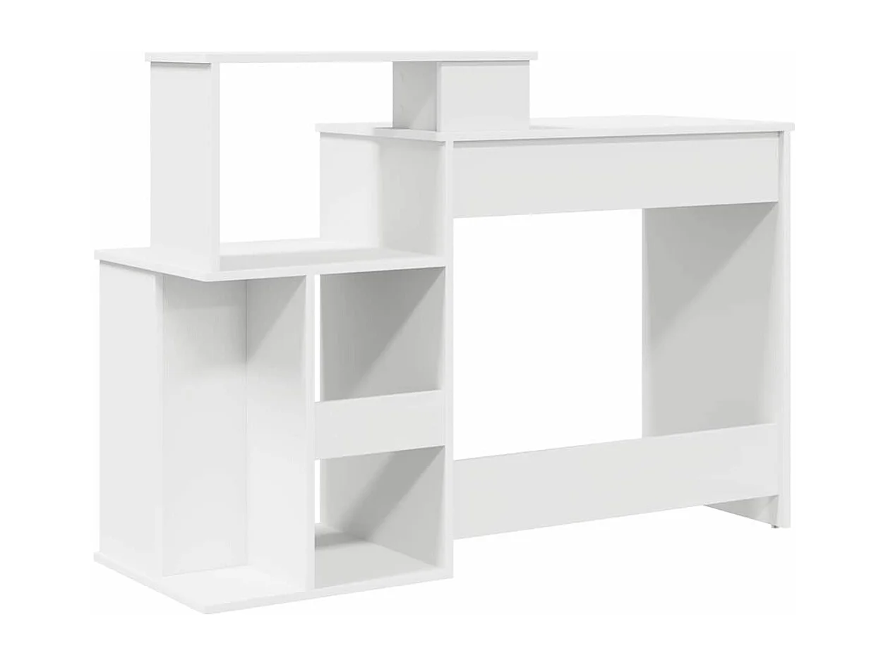 Bureau avec Rangement avec étagère Blanc 120.5 x 44 x 88.5 cm