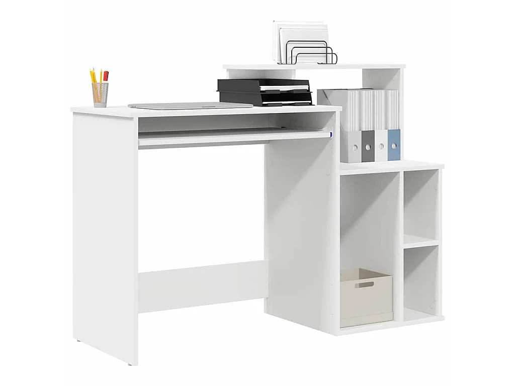 Scrivania con contenitore con ripiano bianco 120,5 x 44 x 88,5 cm