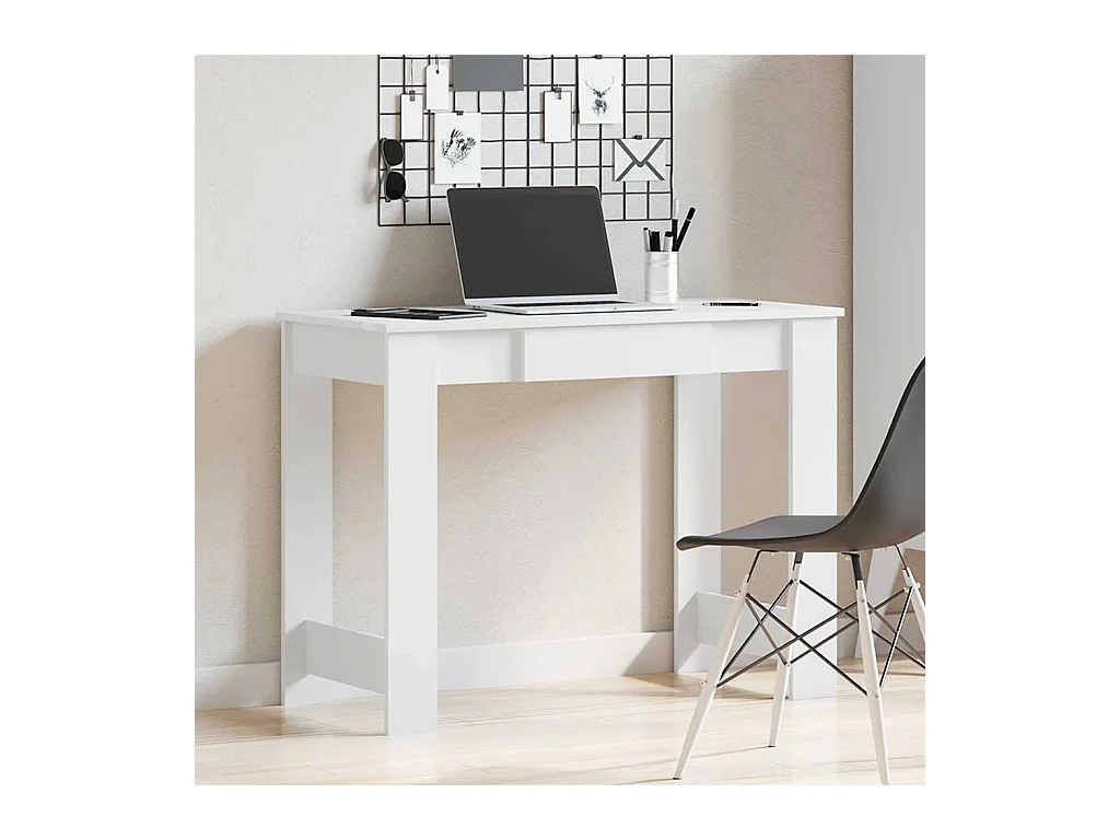Bureau blanc 100x45x75 cm bois d'ingénierie