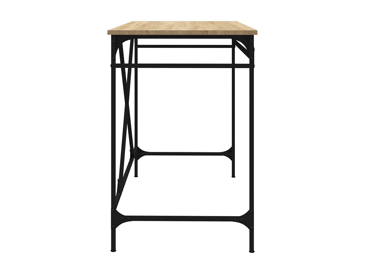 Sonoma eiken bureau 100x50x75 cm bewerkt hout en ijzer