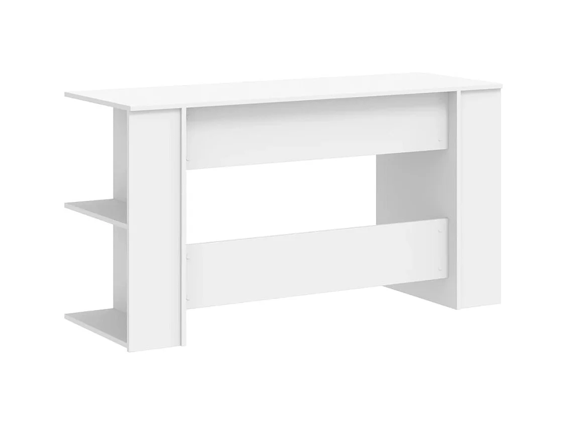 Bureau blanc 140x50x75 cm bois d'ingénierie