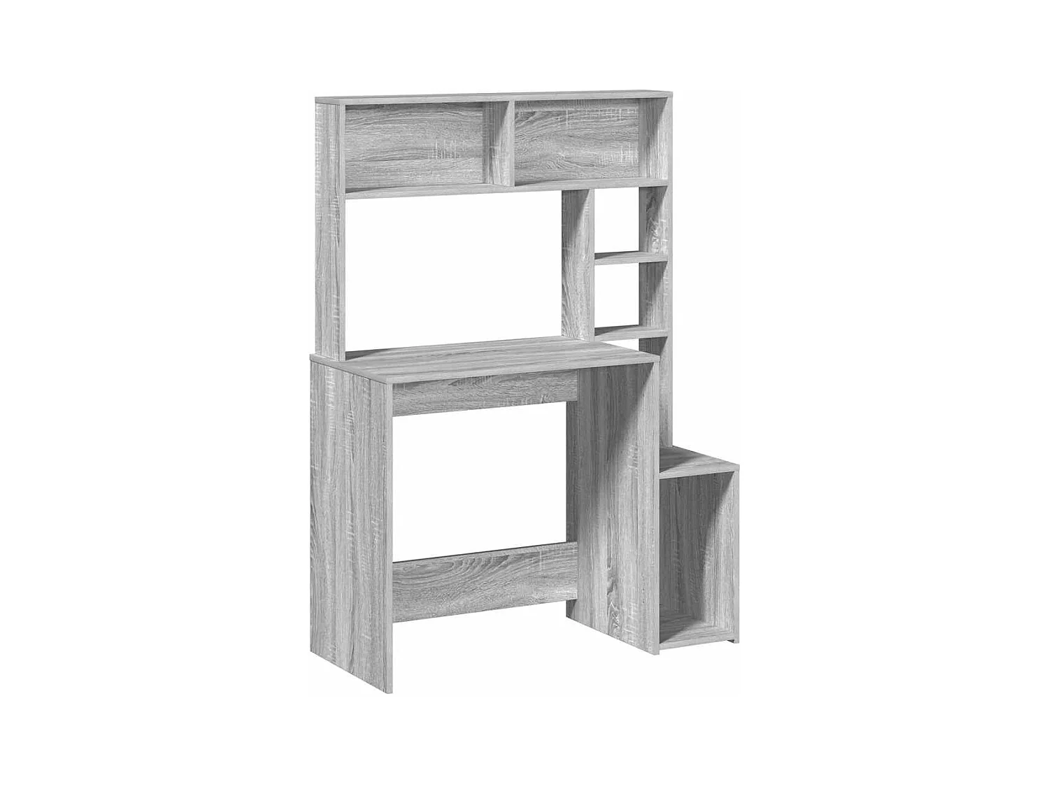 Bureau avec étagères sonoma gris 100x45x140cm bois d'ingénierie