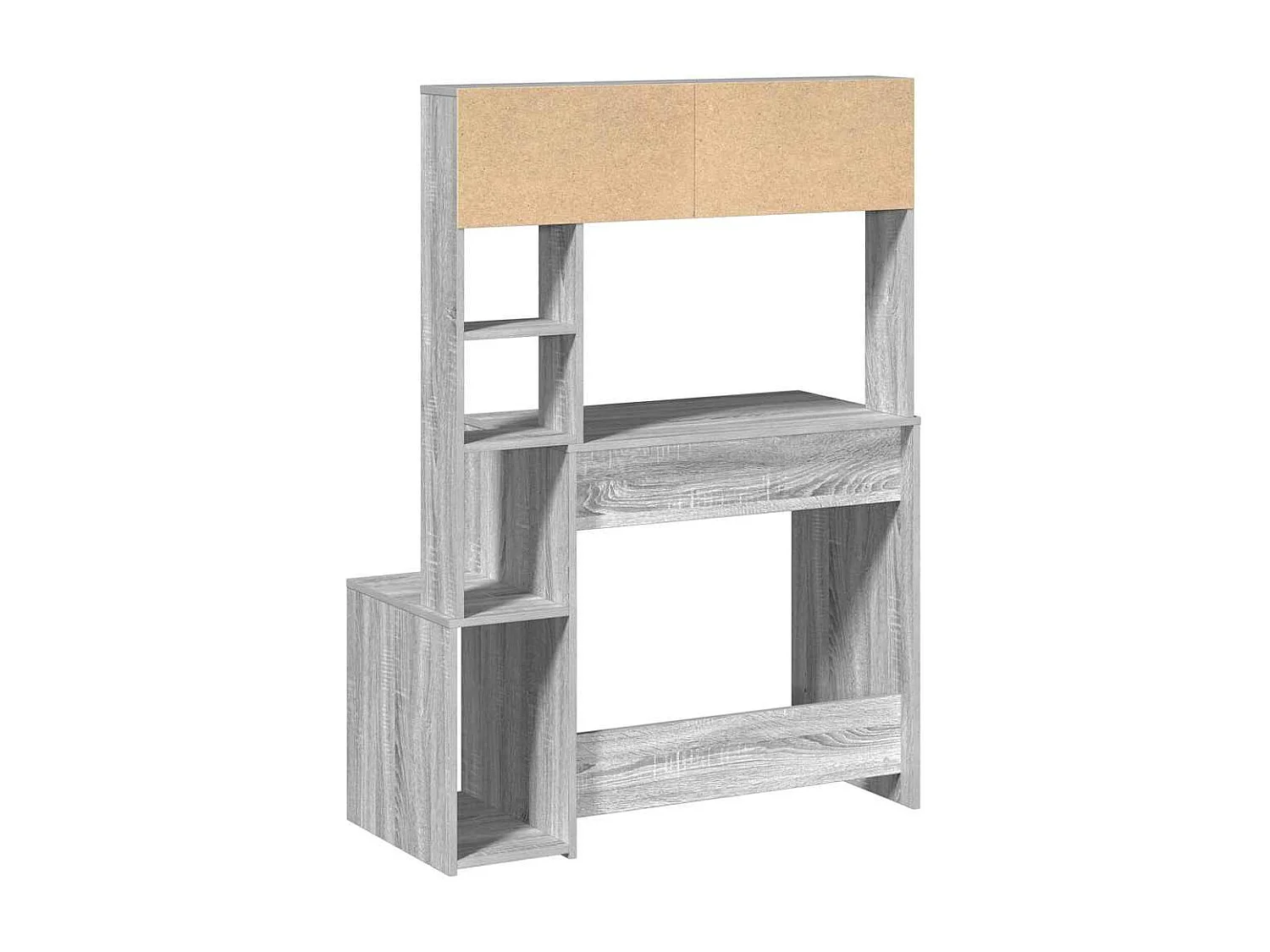 Bureau avec étagères sonoma gris 100x45x140cm bois d'ingénierie