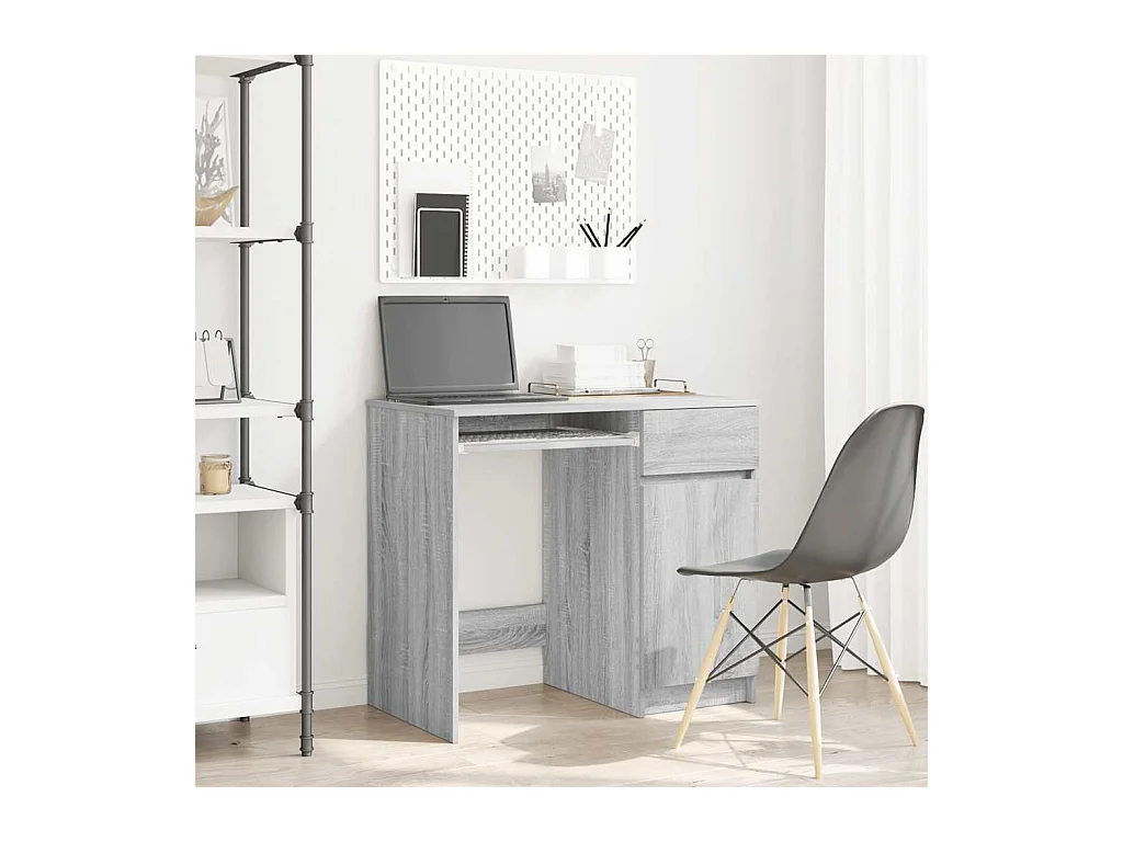 Scrivania Sonoma grigia 86x49x76 cm in legno ingegnerizzato