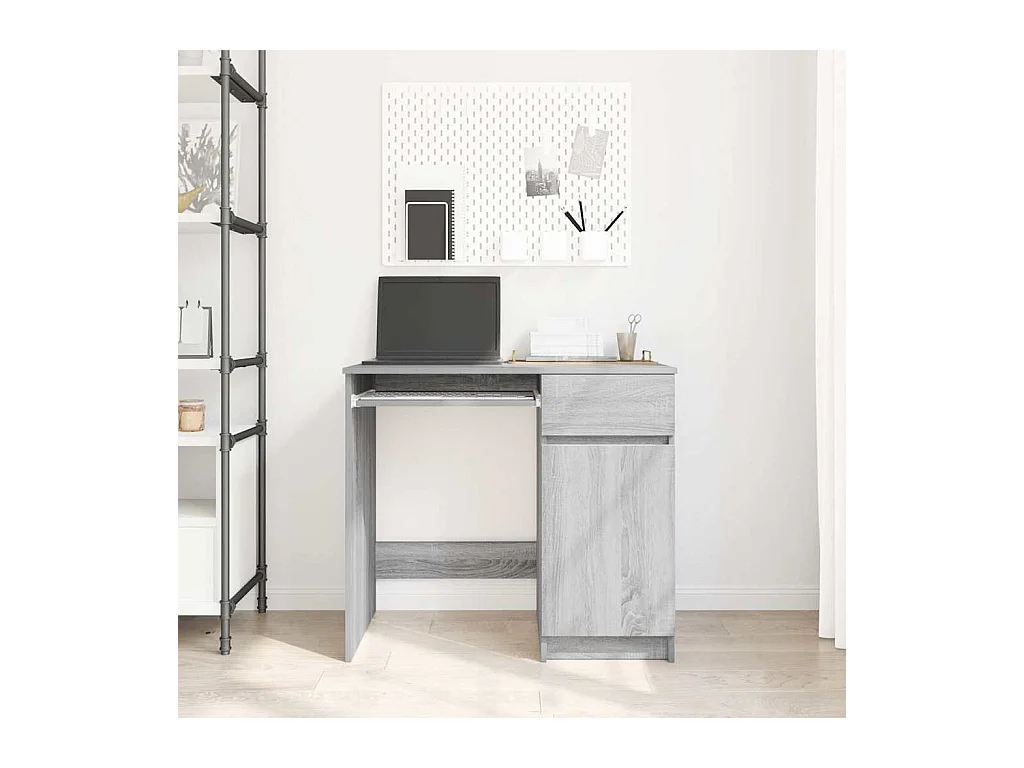 Scrivania Sonoma grigia 86x49x76 cm in legno ingegnerizzato