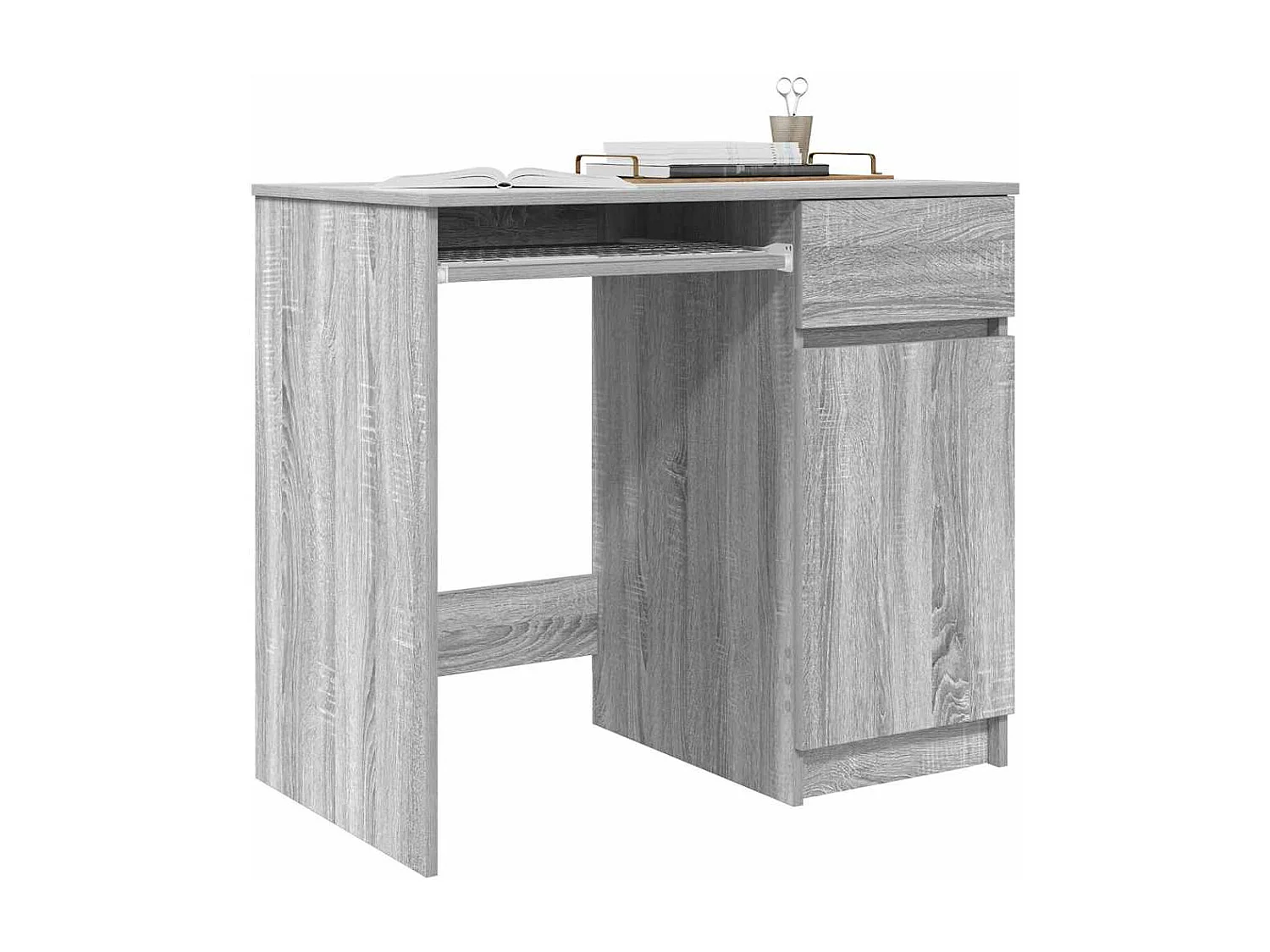 Bureau sonoma gris 86x49x76 cm bois d'ingénierie
