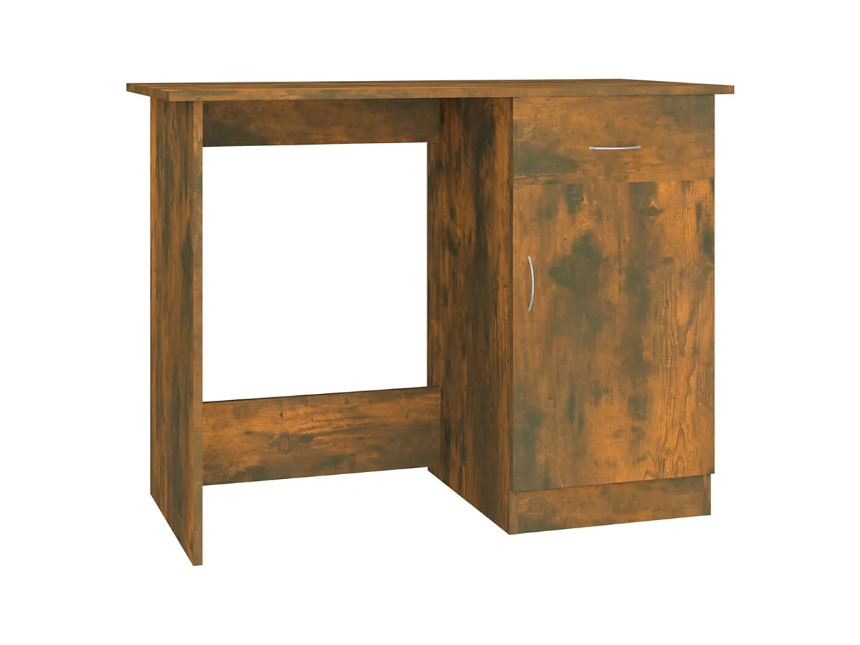 Gerookt eikenhouten bureau 100x50x76 cm, bewerkt hout