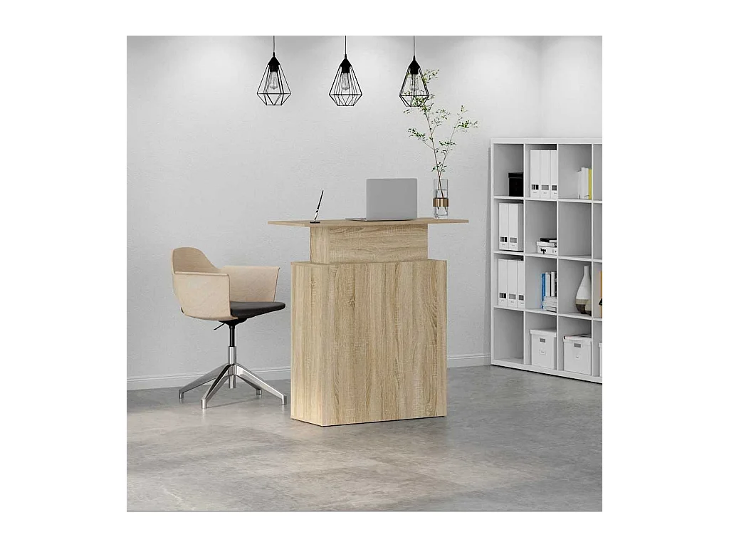 Bureau réception chêne sonoma 100x40x104 cm bois d'ingénierie