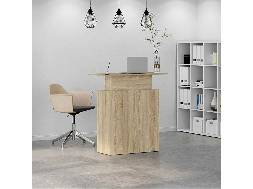 Bureau réception chêne sonoma 100x40x104 cm bois d'ingénierie