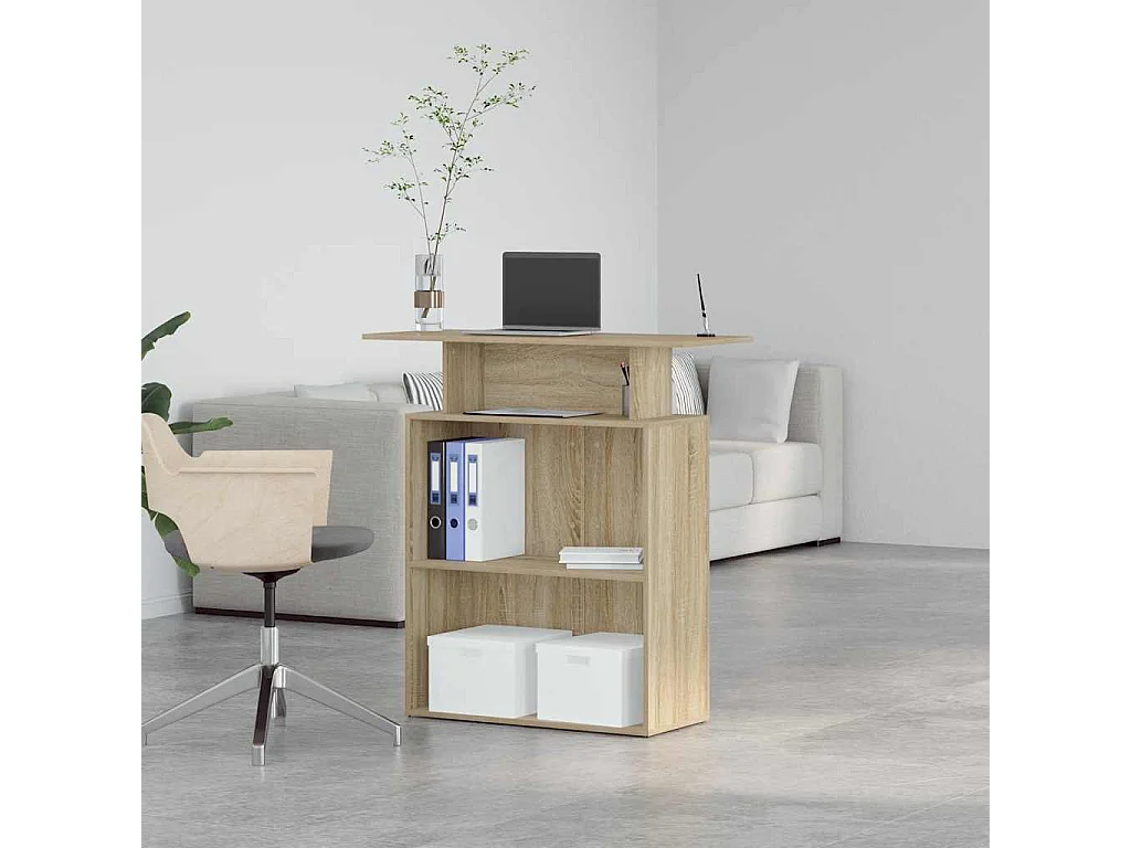 Bureau réception chêne sonoma 100x40x104 cm bois d'ingénierie