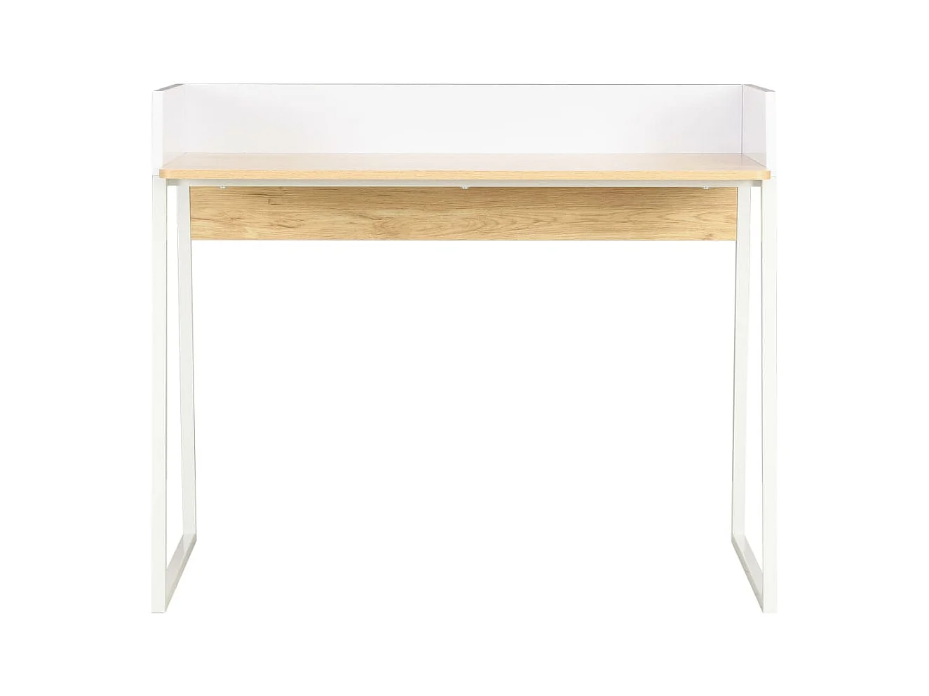 Escritorio blanco y roble 90x60x88 cm