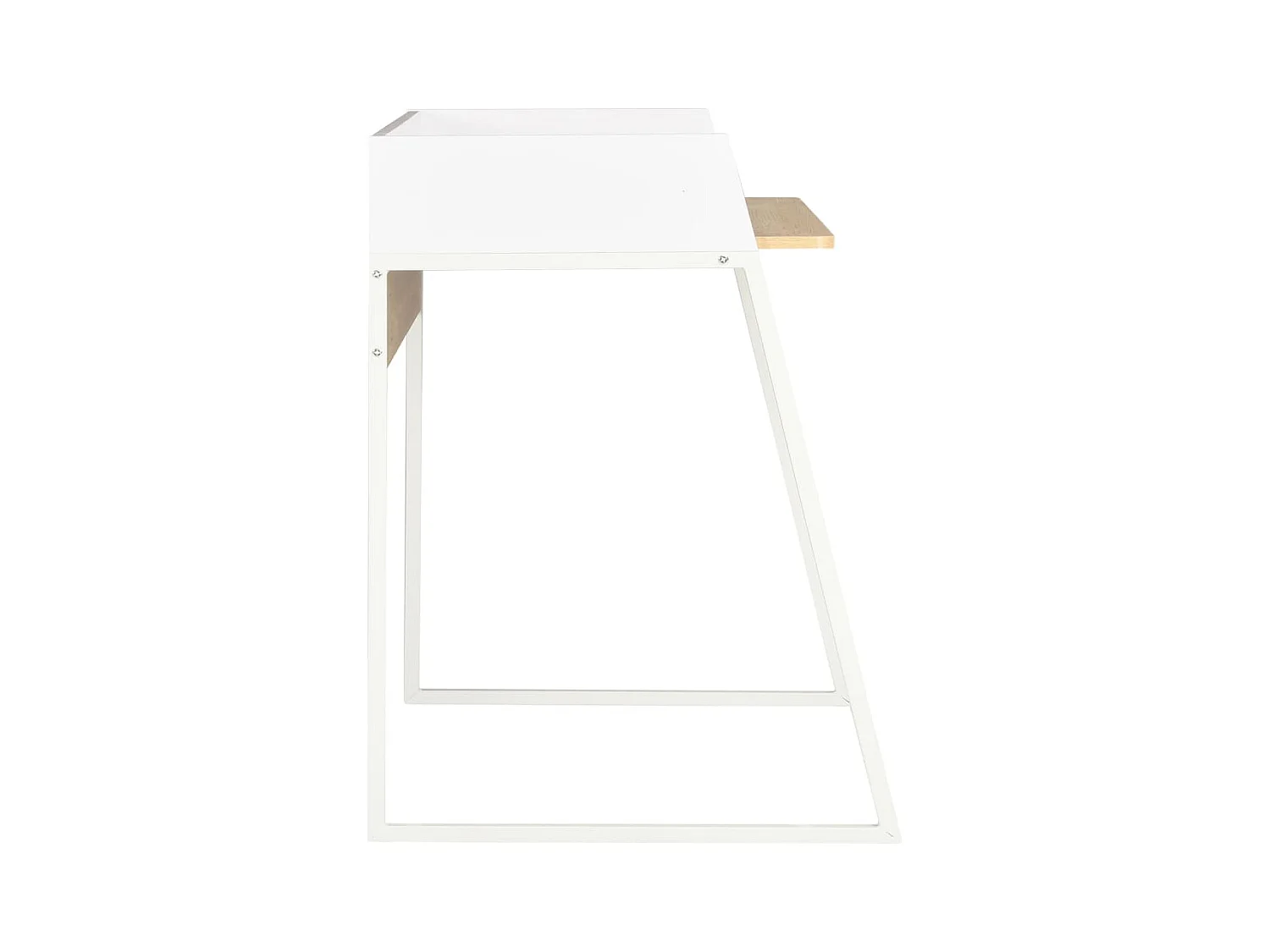 Escritorio blanco y roble 90x60x88 cm