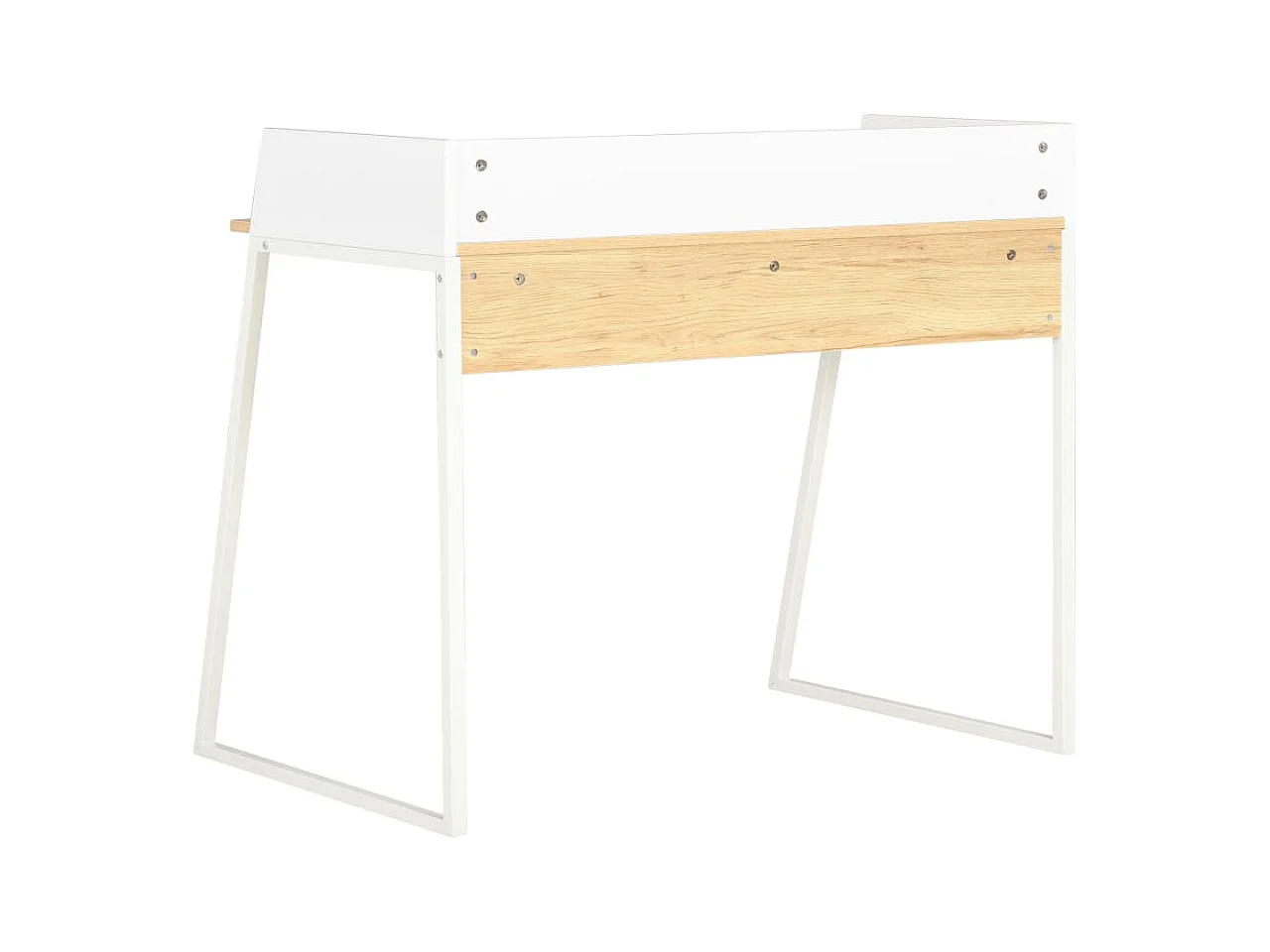 Escritorio blanco y roble 90x60x88 cm