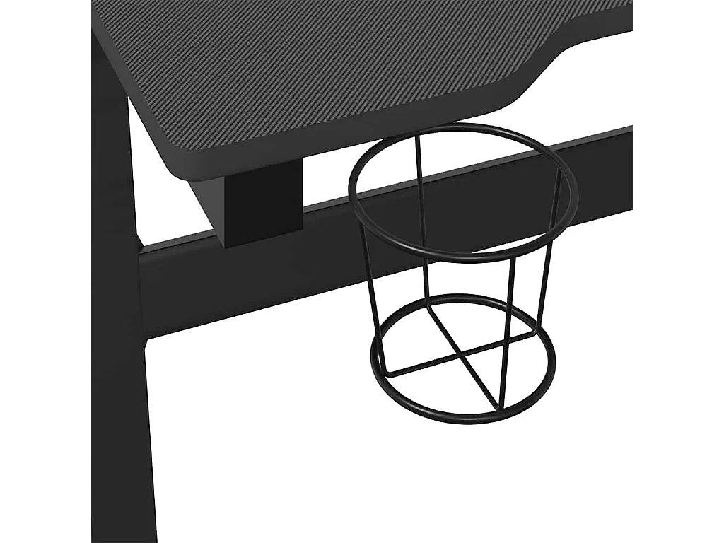 Z-vormig LED gamingbureau zwart 110x60x75 cm