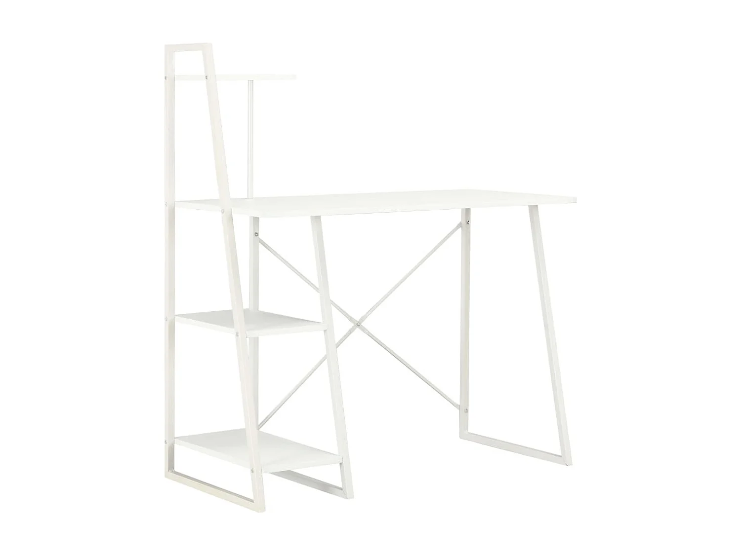 Scrivania con ripiano Bianco 102x50x117 cm