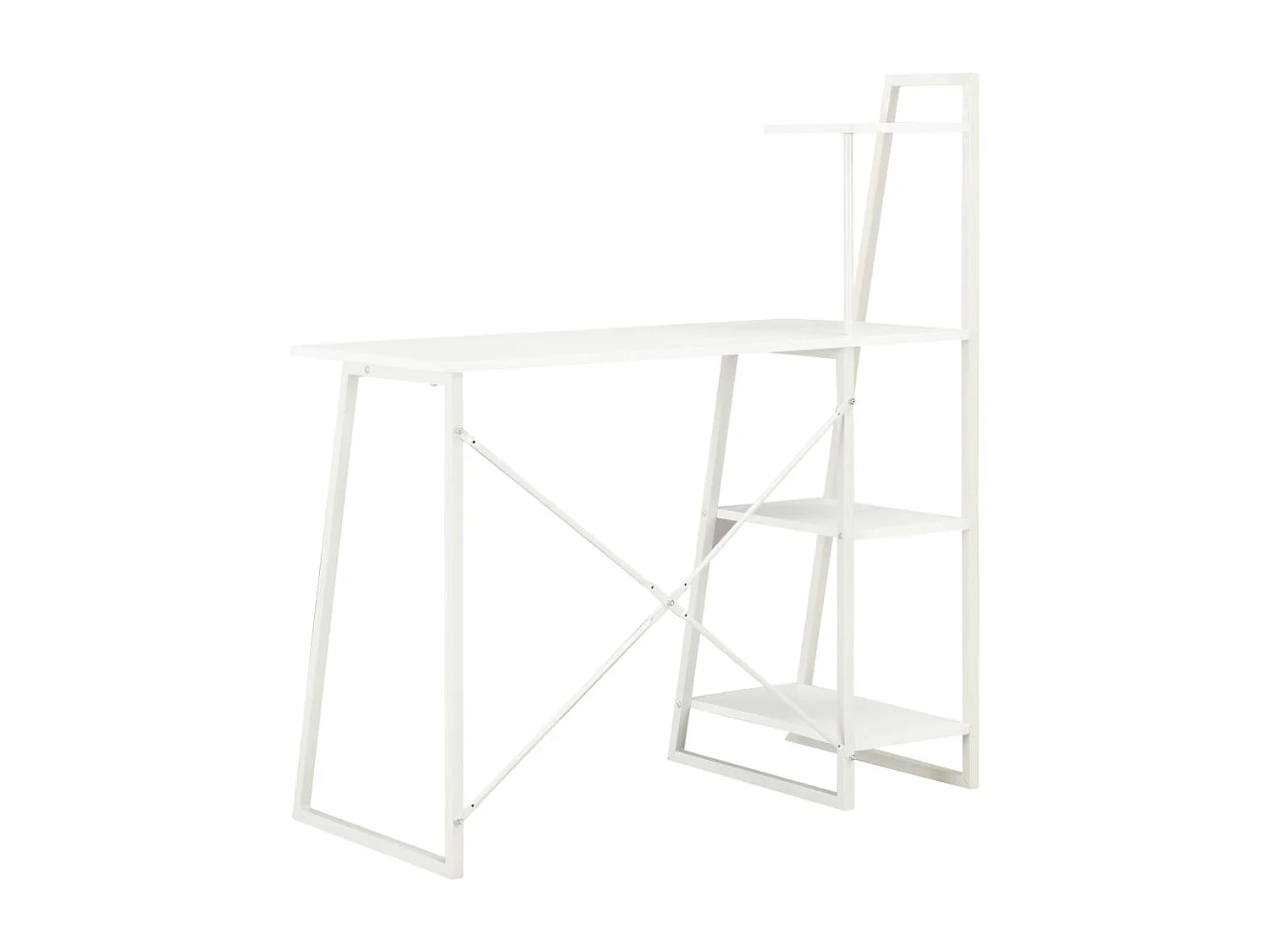 Scrivania con ripiano Bianco 102x50x117 cm