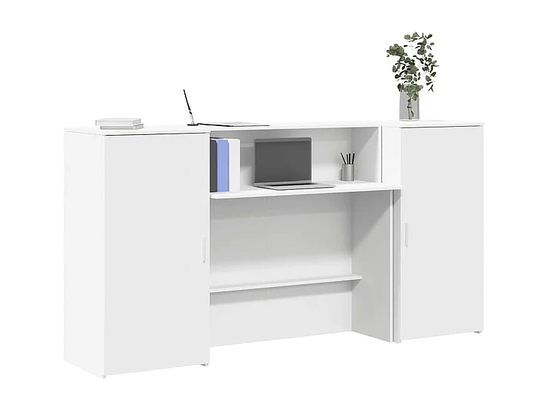 Bureau de réception blanc 200x50x103,5 cm bois d'ingénierie