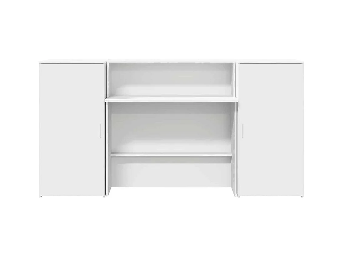 Bureau de réception blanc 200x50x103,5 cm bois d'ingénierie