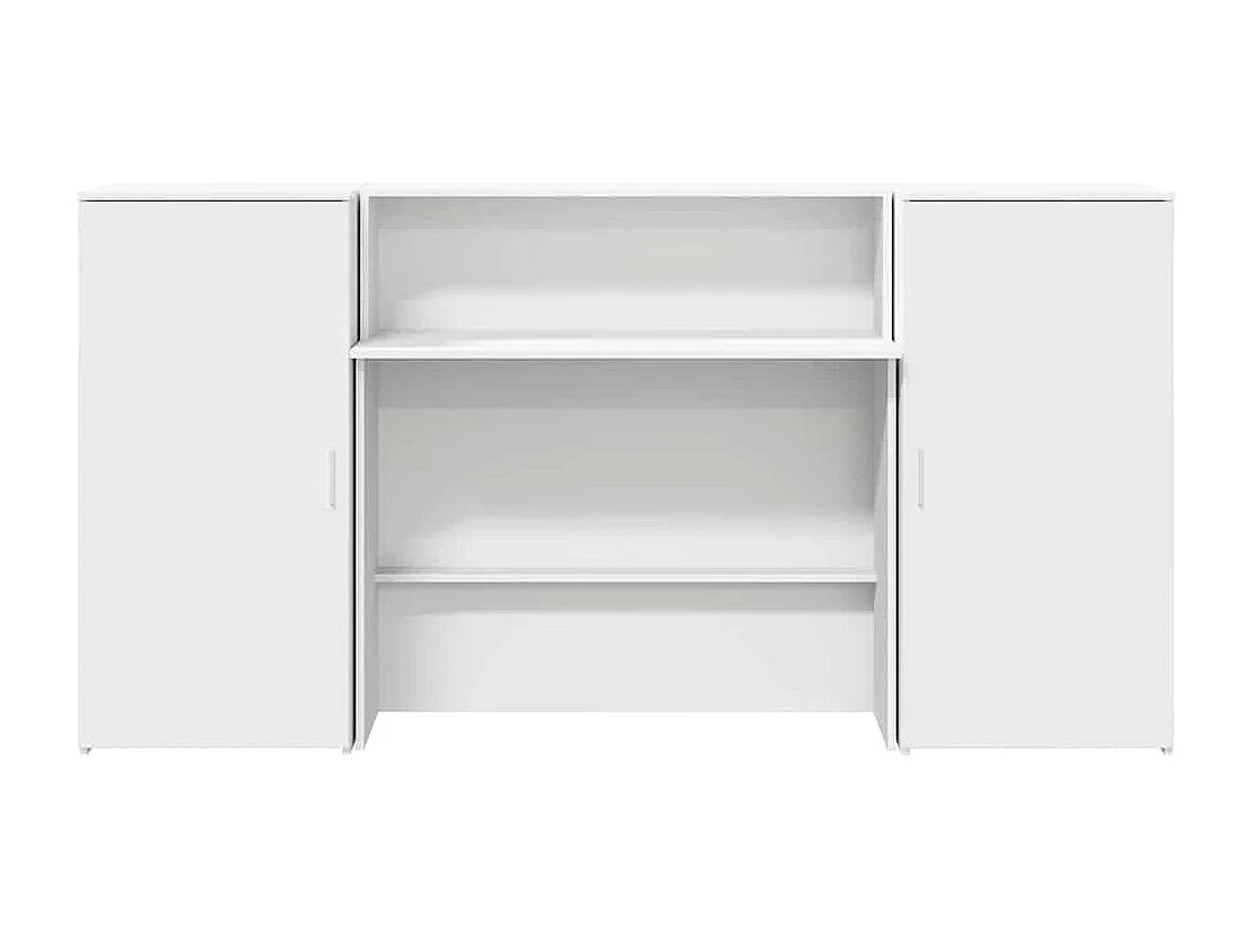 Bureau de réception blanc 200x50x103,5 cm bois d'ingénierie