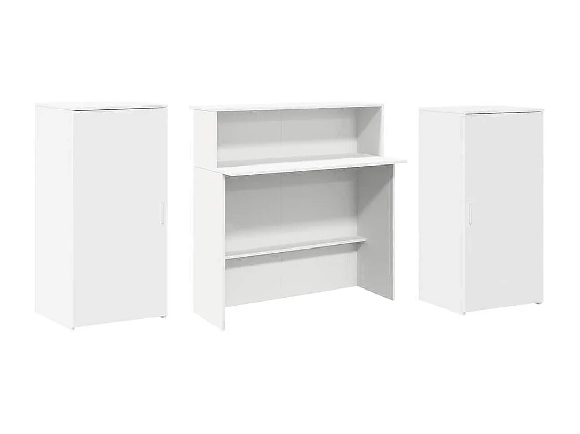 Bureau de réception blanc 200x50x103,5 cm bois d'ingénierie