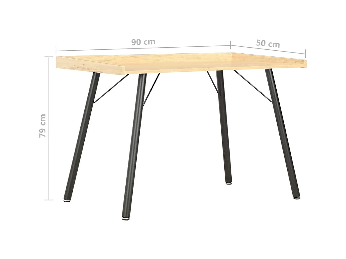 Eikenhouten bureau 90x50x79 cm