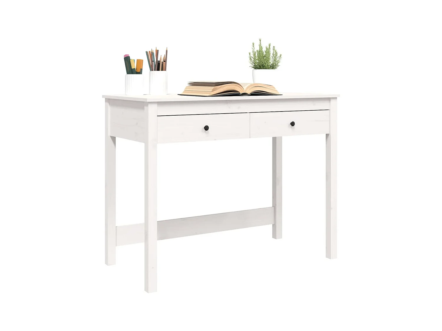 Escritorio con cajones Blanco 100x50x78 cm Madera maciza de pino