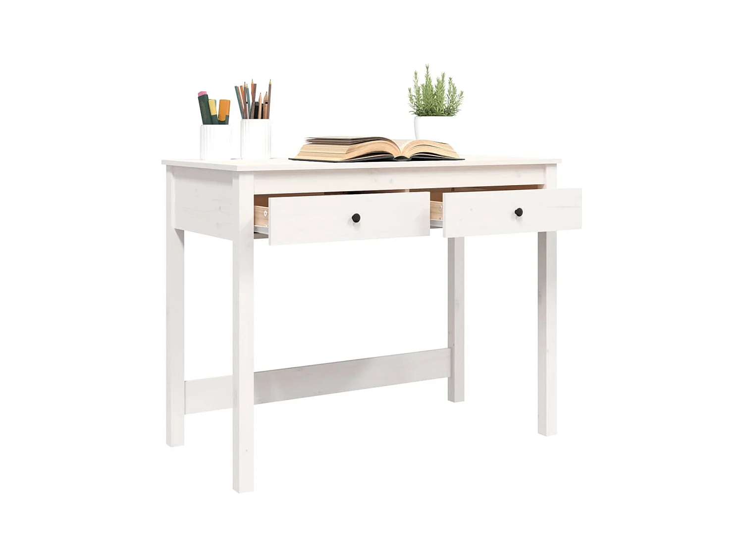 Escritorio con cajones Blanco 100x50x78 cm Madera maciza de pino