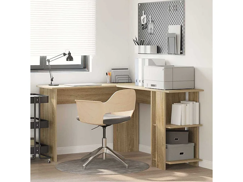 Bureau d'angle avec rangement Chêne sonoma 140 x 113.5 x 75 cm