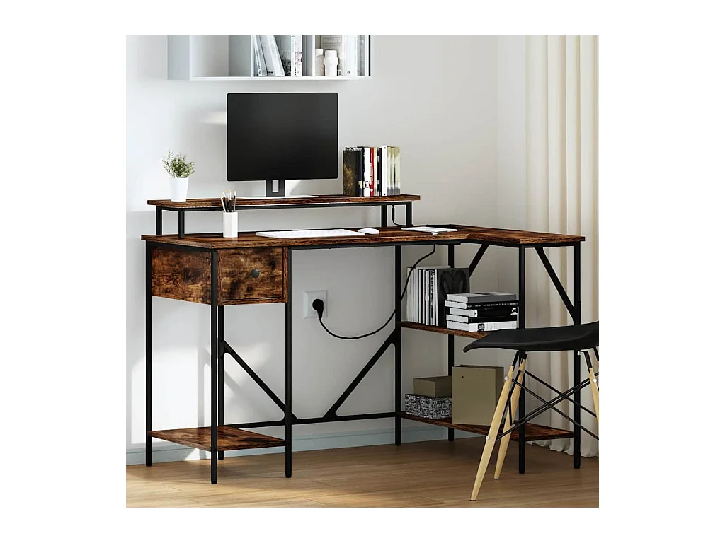 Bureau Chêne fumé 120 x 79 x 86.5 cm Bois d'ingénierie