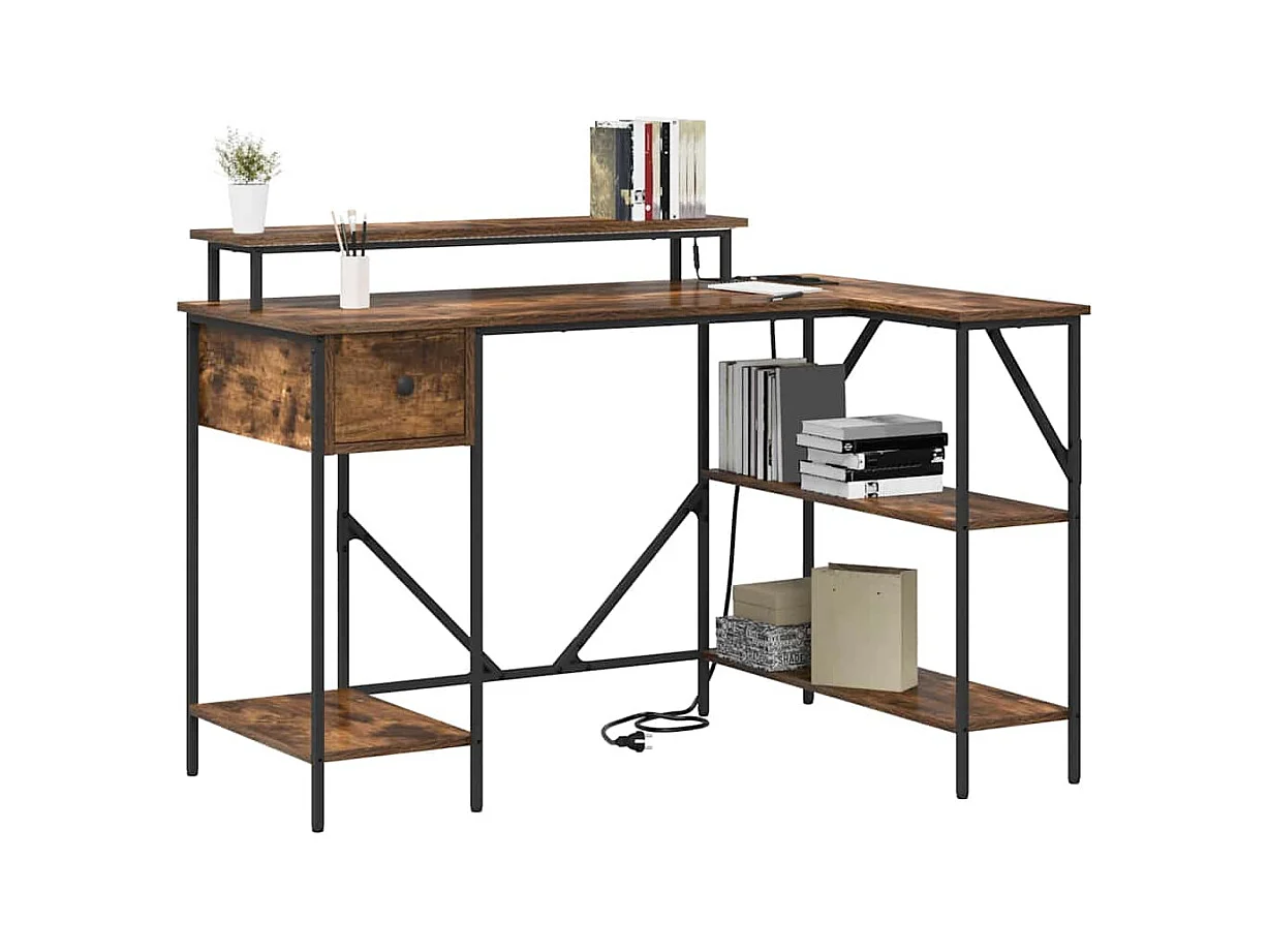 Bureau Chêne fumé 120 x 79 x 86.5 cm Bois d'ingénierie