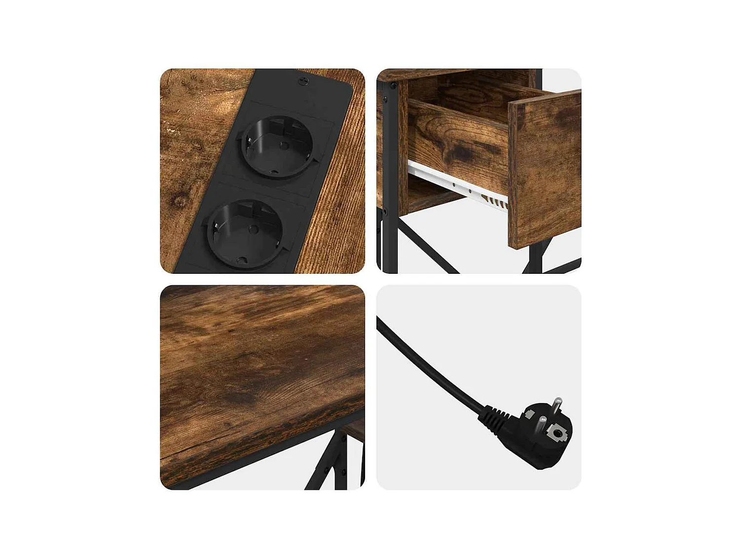 Bureau Chêne fumé 120 x 79 x 86.5 cm Bois d'ingénierie