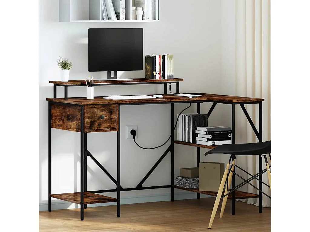 Bureau Chêne fumé 120 x 79 x 86.5 cm Bois d'ingénierie