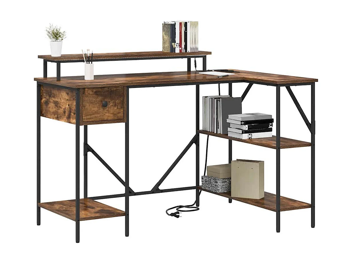 Bureau Chêne fumé 120 x 79 x 86.5 cm Bois d'ingénierie